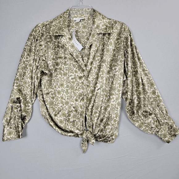 TopShop Women's Blouse Front Button Cropped Size 2 NWT - Picture 1 of 8